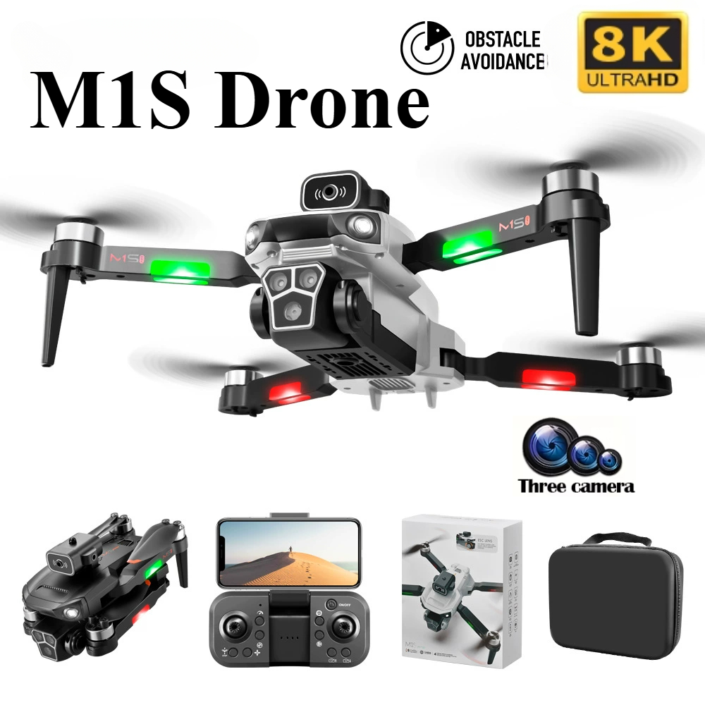 Drone Gimbal 3 Axis - M1S Drohne 8K Professionelle Dreifachkamera Hindernisvermeidung