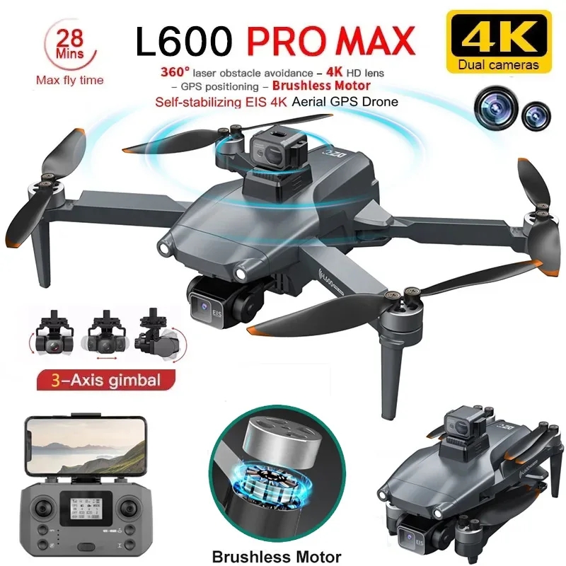 Drone Gimbal 3 Axis - L600 PRO MAX GPS Drone Professionelle